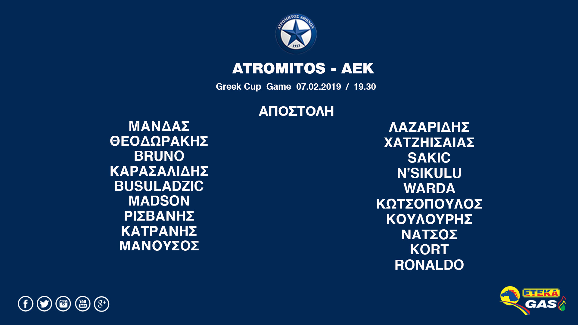 apostoli atr aek cup in