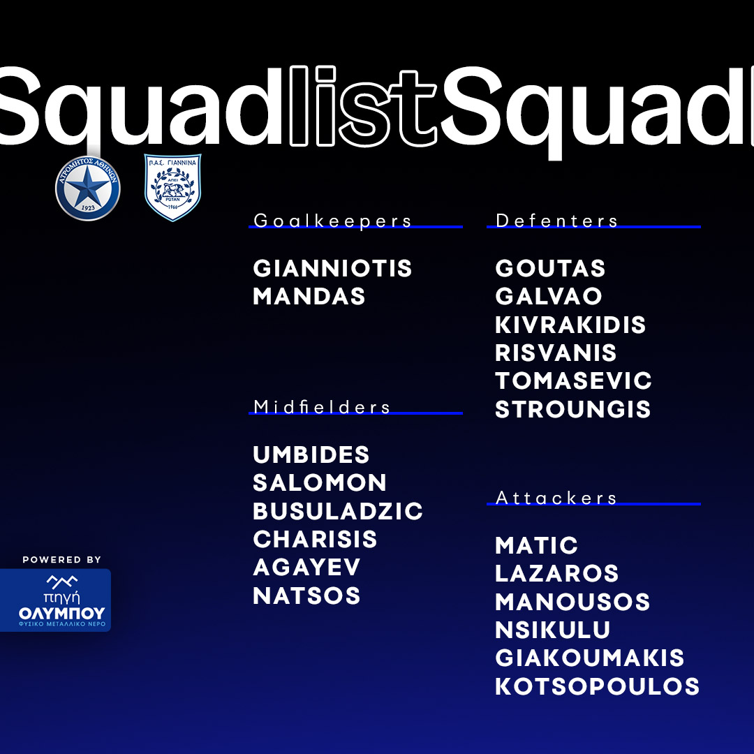 squadlist atromitos pas giannina