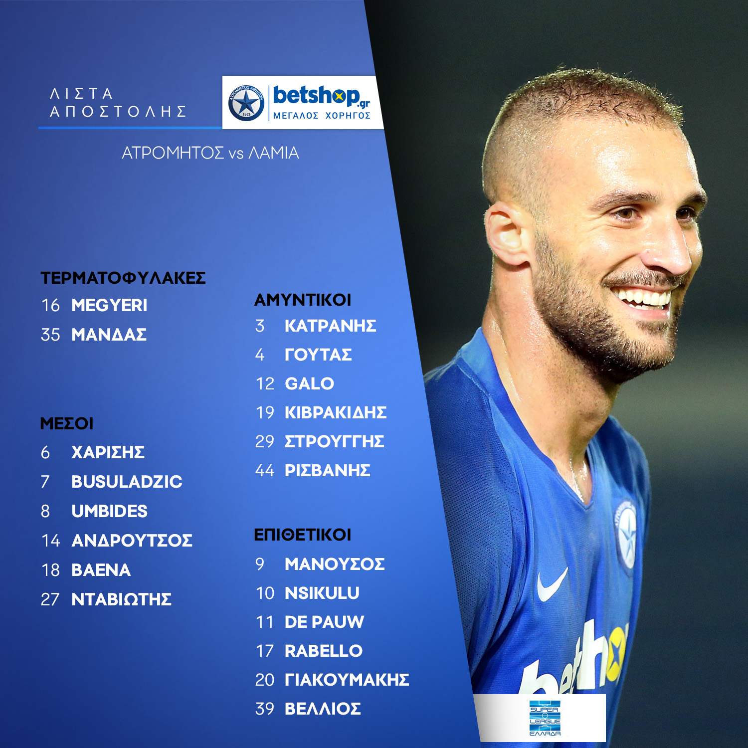 list atromitos lamia play out