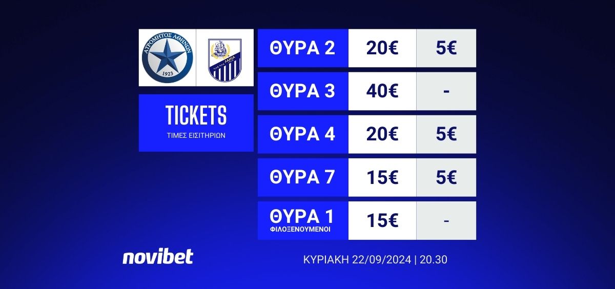 Τα εισιτήρια για το ματς με τη Λαμία
